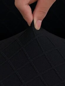 4入組黑色菱形圖案提花躺椅沙發套,簡單時尚高彈性聚酯纖維躺椅沙發套,可拆卸並可機洗家居保護套,適用於客廳臥室家居所有季節 - 黑色 - 查看 6