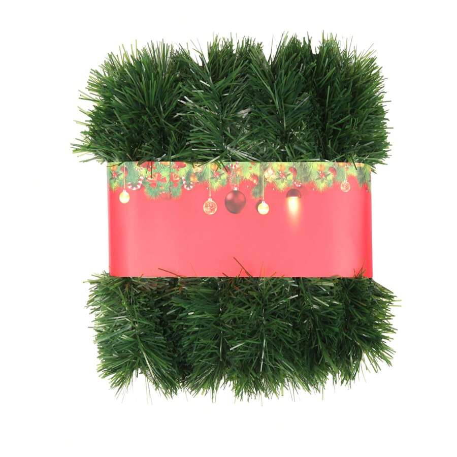 9.84英尺聖誕裝飾花環-非發光柔軟綠色節日裝飾,可用於室內或戶外-優質家庭園藝人造綠色植被,或婚禮派對裝飾