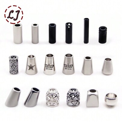 SEMINI 10pcs  Metal End Stopper Cord Rope Ends Locks Lanyard Clips Fastener For Backpack Garment Drawstrings Accessory DIY