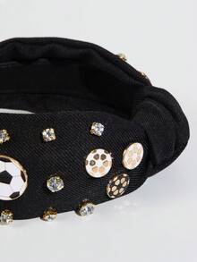 1 Miếng Của phụ nữ Đen Chất vải Bóng đá Phụ kiện Ngọc Trang trí Băng đô thể thao - trắng - Xem 3