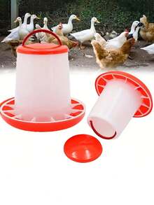 動物餵食器,雞鴨飼料桶,鴿子餵食箱,方便大容量自動餵食器,雞鴨飼料槽,畜牧養殖設備 - 紅色 - 查看 6