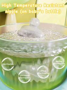 Baby Soother Bottle With Light And Sounds, Baby Gnawable Silicone Pacifier Rattle Toys Early Education Children's Comfort Toys(The color of some parts of the product is random)Pink - Pink - View 5