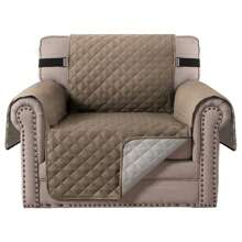 Reversible Sofa Cover Couch Slipcover Water-Repellent Anti-Slip Washable Armchair Loveseat Sofa With Elastic Strap Furniture Protector For Pet Dog - Màu nâu  Mocha - Xem 9