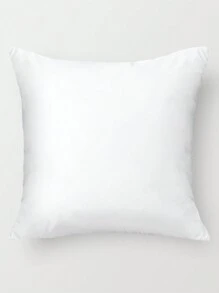 1pc Square Cushion Core In White With Hidden Zipper, Soft And Plumpy. Multiple Sizes Available For Casual Home Decor, Indoor Sofa, Bedroom, Dorm Room Use, Bedding, Pillows, Pillow Inserts, Pillows For Bed, Pillow Core