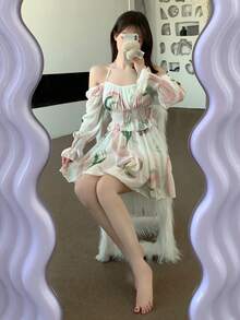 Floral Printed Tankini Set Summer - Multicolor - View 4