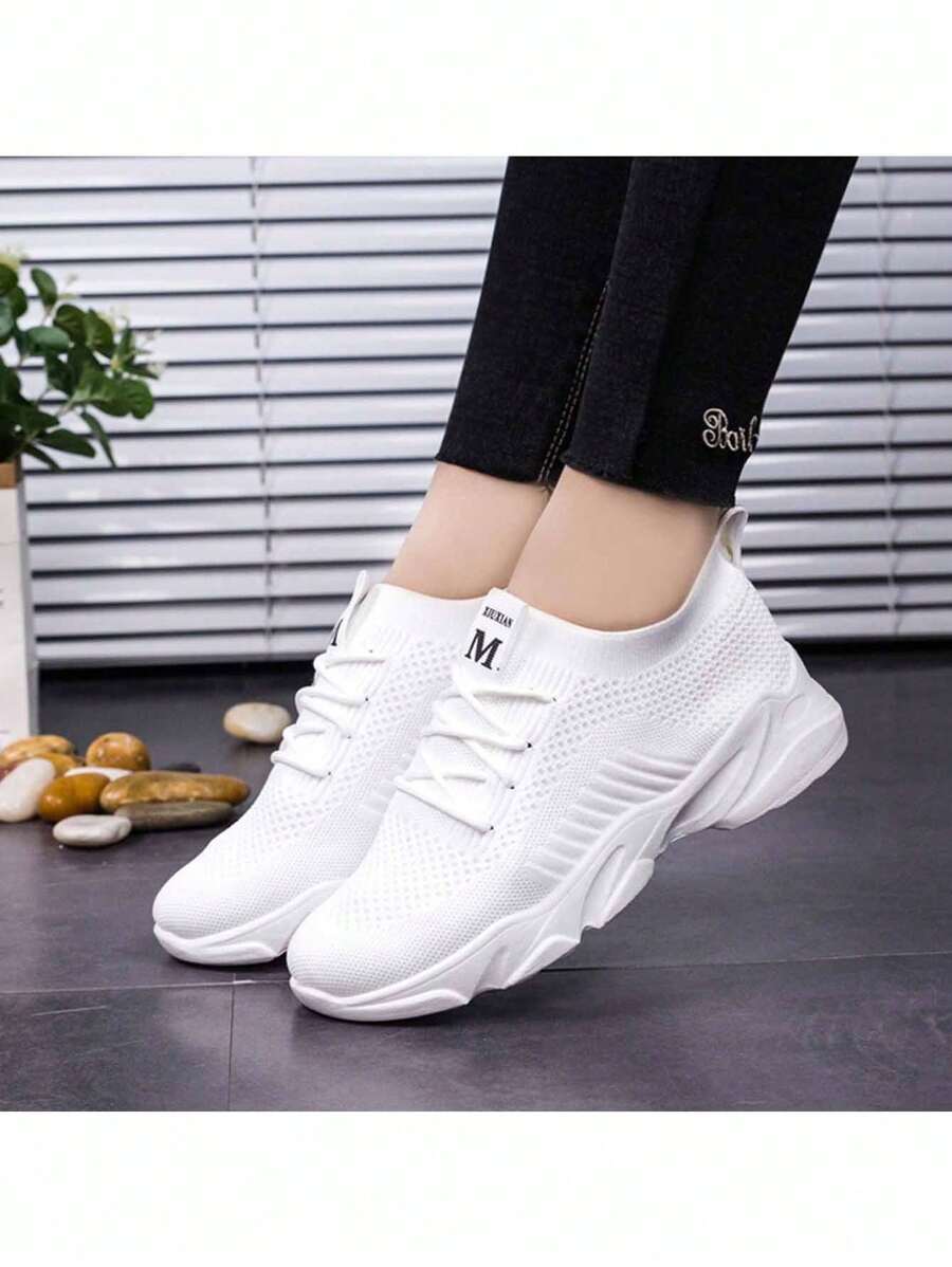 Tenis Deportivos Con Suela Blanda Transpirable Para Mujer - Blanco - Ver 1