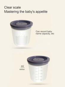 1 Set 4pcs Baby Multipurpose Storage Snack Containers, 180ml/6.1oz PP Material Each, Stackable & Sealable - Multicolor - View 8