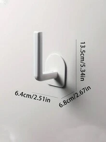 2pcs Wall-mounted Holder For Cling Film, Paper Roll, Pot Lid, And Cutting Board, No Drilling Required - White - View 2