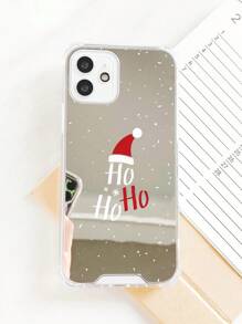 1入組簡約聖誕雪花帽子設計亞克力鏡面塗層手機殼，適用於iPhone - 彩色 - 查看 2