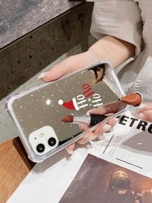 1入組簡約聖誕雪花帽子設計亞克力鏡面塗層手機殼，適用於iPhone - 彩色 - 查看 4