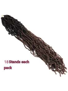柔軟的locs機織髮18英寸1包假locs機織髮捲曲波浪編織纖維合成髮非洲髮延伸用品(18英寸,24英寸)-漸變