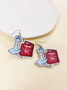 1 đôi Kawaii Y2K Hoạt hình Hoa tai Với Niềm vui Ngỗng Đọc sách In , Creative Đường phố Buổi tiệc / Hiệu suất Trang phục Phụ kiện , Bạn Quà tặng hẹn hò - Nhiều màu - Xem 2