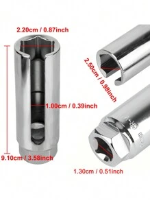 1入組1/2" 22mm驅動插座汽車扳手,用於氧氣傳感器的安裝拆卸更換工具,汽車維修卡車汽車配件 - 銀色 - 查看 10