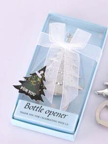 1pc Christmas Tree Shaped Bottle Opener For , Cocktail - Party Favor Gift - Silver - View 3