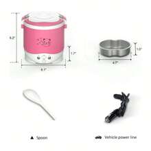 Small Rice Cooker,12v Portable Travel Rice Cooker For Car, Cooking Heating and Keeping Warm Function, Can be Used As a Electric Lunch Box - Multicolor - View 4