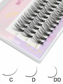 3行(60片)20d柔和自然假睫毛,濃密,性感迷人,適合日常穿著、工作、休閒、節日和派對使用 - DD - 查看 2