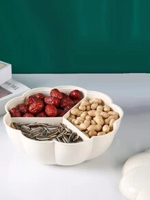 1入組聖誕節主題網格分隔南瓜形狀堅果托盤,家用塑料糖果、水果、零食托盤,客廳收納