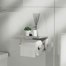 1pc Silver Paper Towel Holder - Silver - View 8