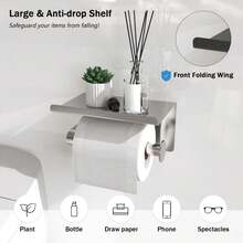 1pc Silver Paper Towel Holder - Silver - View 5