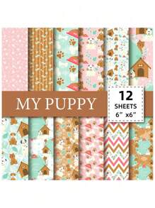 Colored Scrapbooking Paper Pad 6*6 Patterned Paper 12 Sheets, Scrapbook Paper Single-Sided Journaling CardStock Paper for Cardmaking DIY Origami Decorative Craft Paper - Multicolor - View 1