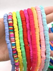1 Strand Approx. 350pcs 6mm Colorful Polymer Clay Disc Loose Beads For Diy Jewelry Making - 6mm - View 12