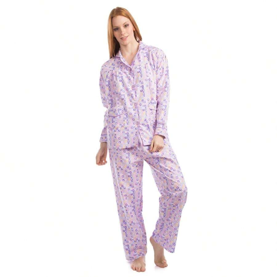 Pijama Franela Dama Algodon Sanforizado 1 Juego - Morado - Ver 1