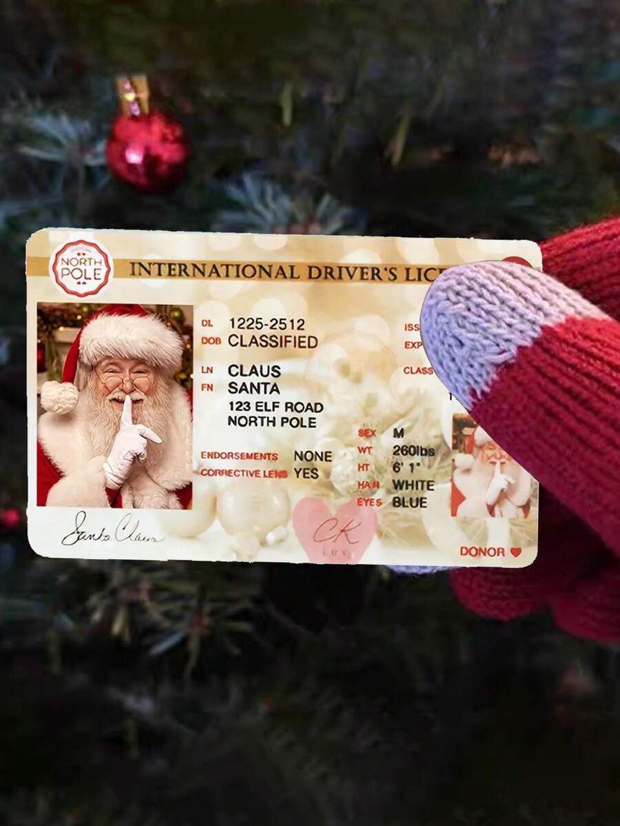 1 件，圣诞老人虚拟驾照雪橇驾驶执照圣诞游戏道具圣诞老人玩道具，圣诞装饰品，圣诞节，便宜的东西，奇怪的东西，迷你的东西，可爱美观的东西，酷炫的小玩意，不寻常的物品 - 黃色 - 查看 1