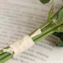 6pcs Artificial Rose Flower Bouquet With Vintage Burnt Edge Design, Suitable For Wedding, Diy Floral & Home Decoration, Valentine's Day Decoration - Blue - View 3