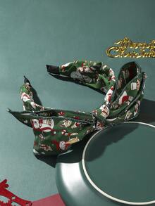 1入組帶雪花、聖誕老人、蝴蝶結髮箍的布製聖誕禮物手套,適用於女性