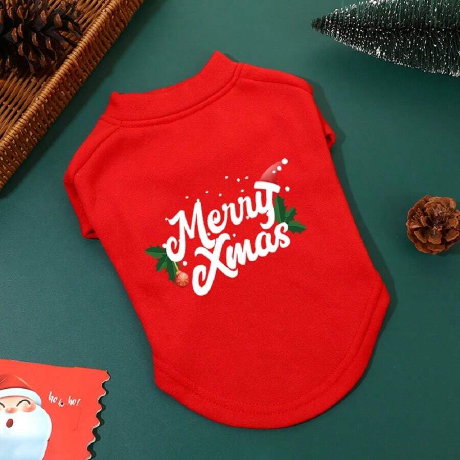 1 件聚酯亮紅色聖誕抓絨運動衫是假期旅行的必備品 - 紅色 - 查看 1