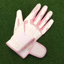 1 đôi Găng tay chơi golf dành cho nữ, mỏng, thoáng khí, chống trượt, có hạt chống trượt với vải sợi siêu mịn - Hồng - Xem 2