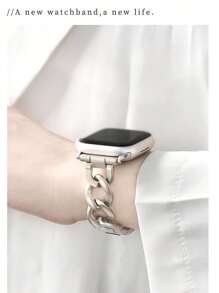 1条星空金属链表带，男女通用，兼容 38mm 40mm 41mm 42mm 44mm 45mm 46mm 49mm，时尚可调节表带，兼容 Series 11 10 9 8 SE 7 6 5 4 3 2 1 Ultra 3 2 1，兼容 Series S11/S10。 - 米色 - 查看 6