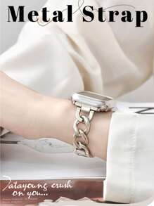 1条星空金属链表带，男女通用，兼容 38mm 40mm 41mm 42mm 44mm 45mm 46mm 49mm，时尚可调节表带，兼容 Series 11 10 9 8 SE 7 6 5 4 3 2 1 Ultra 3 2 1，兼容 Series S11/S10。 - 米色 - 查看 3