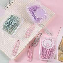 20 Piezas/caja Clips De Papel Morado De 50mm - Morado - Ver 4