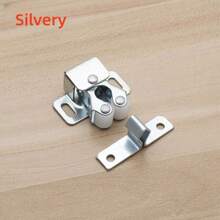 1 件小型銀色冷軋鋼雙輪櫥櫃門鎖帶珠子門扣適用於家居和廚房家具櫥櫃衣櫃抽屜