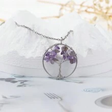1 Pièce/ Collier Pendentif De Vie Arbre De Chakra Tressé À La Main, Style Unisexe, Idéal Pour La Fête Et Le Cadeau De Festival