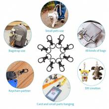 100pcs/Set Spiral Spring Clips & Key Ring Circles, Suitable For Key Chain, DIY Jewelry Craft Accessories, Valentine's Gift For Men And Women (50pcs Spring Clips + 50pcs Key Ring Circles) - Black - View 3