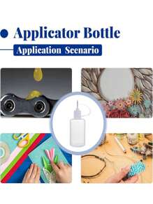 5入組塑膠滴管瓶,長尖頭,容量分別為10ml,20ml,30ml,適合小型手工藝項目、紙紮工藝、diy藝術繪畫,帶白蓋 - 無色 - 查看 9