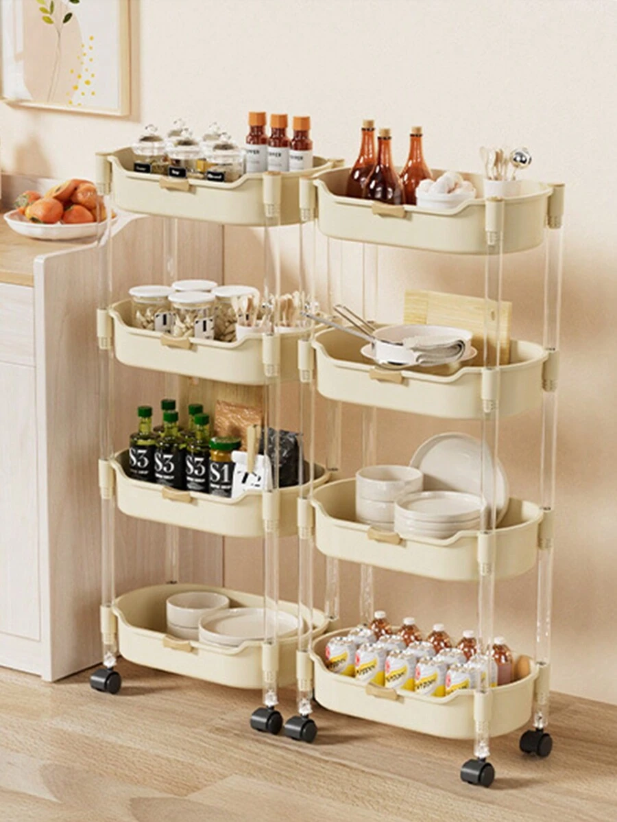 Multi-Layer Storage Cart - Apricot - View 1