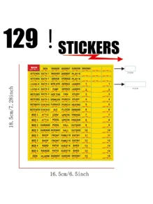 1sheet 129pcs Circuit Breaker Catalog Classification Signage Labels - Yellow - View 2