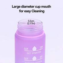1 Botella De Agua Deportiva Con Escala De Tiempo Inspiradora - Resistente A Caídas Y Portátil - Morado - Ver 5