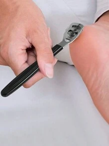 1pc Foot Scrubber & Callus Remover For Pedicure, Dead Skin Scraper Foot Exfoliating Tool Set For Heels And Sole,Bag,Organizer,Storage - Black - View 1