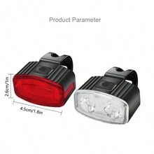 1PC Bicycle Front And Rear Lights Type-C Charging 6-Speed Mountain Bike For Night Riding Lights Lighting Equipment - White - View 4