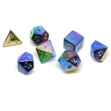 一套7枚電鍍表面多面桌上遊戲骰子,不同顏色的角色扮演骰子組 - 彩色 - 查看 3
