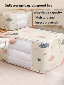 1只大容量可摺疊被子收納袋,適用於旅行行李袋/搬家,防塵衣物存儲組織器,適用於衣櫥