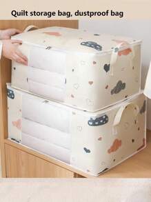 1只大容量可摺疊被子收納袋,適用於旅行行李袋/搬家,防塵衣物存儲組織器,適用於衣櫥