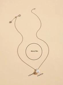 1pc Simple White Pearl Necklace Suitable For Women's Daily Wear - White - View 3