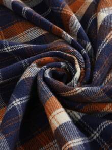 女士韓國時尚基礎萬用围巾,加厚格紋毛絨围巾,帶流蘇,仿羊毛