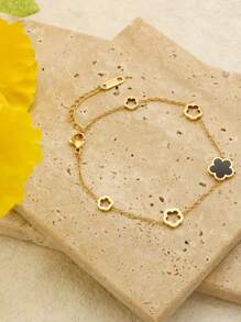 1 件不锈钢贝壳梅花波西米亚派对手链女士原创设计手镯珠宝情人节