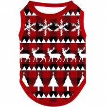 1件狗狗聖誕裝寵物狗狗聖誕背心保暖服裝假日狗貓服裝聖誕節氛圍寵物襯衫,中型犬角色扮演(聖誕風格紅色)